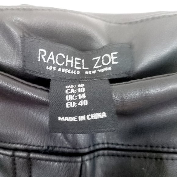 RACHEL ZOE Faux Leather Pants Size 10 NWOT Black - Picture 7 of 8